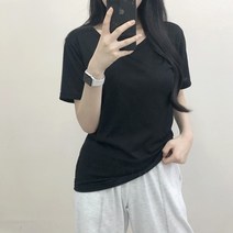 여성 베이직 슬라브 티셔츠 슬라브반팔티 여름 기본템