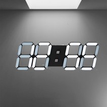 코코아빌리지 LED 무소음 벽시계 벽걸이 디지털 인테리어시계 6종, 스마트 LED 벽시계 화이트