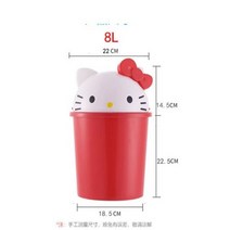 산리오 휴지통 헬로 키티 애니메이션 피규어 조가비 쓰레기통 두꺼운 데스크탑 침실 거실 욕실 주방 스토 버킷, E3