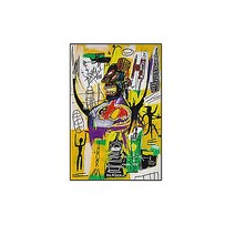 Jean-Michel Basquiat 장 미쉘 바스키아 작품 / 호텔 카페 거실에 걸면 좋은 캔버스 그림액자 22, 화이트