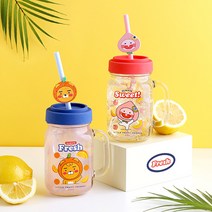 리틀카카오프렌즈 프루티 실리콘 리드 드링크자 473ml 2종 세트, 1세트