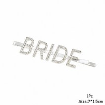 웨딩 장식 독신 파티 베일 크라운 팀 신부 머리띠 들러리 새틴 새시 샤워 암탉 밤, 08 Bride Clip Silver