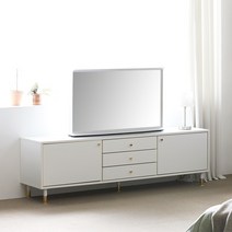 [★2만원 추가할인중!]장인가구 로지 모던 높은 TV 티비다이 3서랍 거실장 1800, 화이트