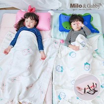 밀로앤개비 분리형 모달 사계절 어린이집 낮잠이불 미니베개 세트, 리틀캐리커처 로라/미니 루시1매쉬1