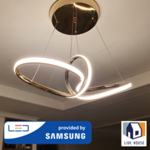 리브하우스 LED 뫼비우스 인테리어 카페 리본 조명 식탁전등 40w, 1. 골드(노란빛)/삼성칩