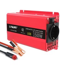 차량용컨버터 car 인버터 1500w power dc 12v to ac 110v220v 230v dual usb 충전 어댑터 변환기 태양열 omvormer 12 naar 220, 12v 220v EU 블랙, 협력사