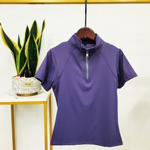 승마바지 빠른 건조 숏 소매 승마 티셔츠 여성 쇼 Equitation 의류, 03 purple_01 S