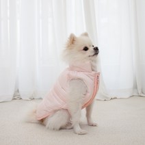 루비디 밀키 강아지 하네스 패딩, 딸기우유핑크