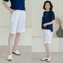 쉬즈마담 P91515 면마 삼각포켓 슬릿반바지 엄마옷 중년여성옷