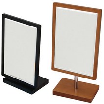 아트박스/구멍가게 깔끔 심플한 사각 우드 탁상거울(대), 브라운