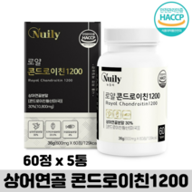 콘드로이친정 무릅 관절 영양제 상어연골 초록입홍합 관절엔 콘드로이친1200, 5통, 60정