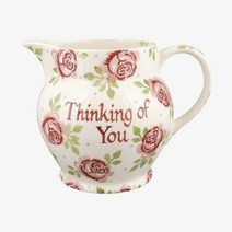 엠마 브릿지워터 맞춤형 핑크 로즈 저그 3 파인트 커플 도자기 결혼 선물 영국