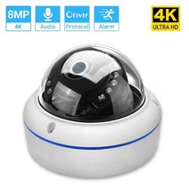 CCTV 8MP 4K 파손 방지 돔 IP 카메라 내부 오디오 IR 나이트 비전 H.265 방수 야외 CCTV 시스템, 03 POE 48V 4MP_01 2.8mm