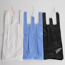 연지유통 검정 파랑 백 손잡이 비닐봉지 두꺼운 마트 배달봉투 간편솝잡이봉투, 1. A중, 28 X 33 (70매), 1개
