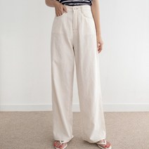 썸와이드컬러 린넨팬츠 블랙 아이보리 퍼플