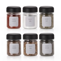 비프로젝트 NEW 블랙 미니 양념통 6p+셀프스티커 8종