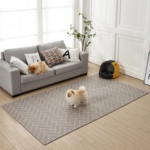 휴팡 양면 6T 폴딩형 강아지매트[미끄럼방지 슬개골보호 애견매트] 특대형 140x250cm 헤링본그레이