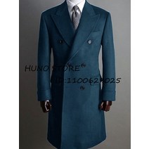 남자아이보리코트 떡볶이코트 카멜 남성용 모직 외투 정장 네이비 남성 정장 두꺼운 맞춤형 더블 브레스트 턱시도 정점 옷깃 블레이저 비즈니스 롱 코트