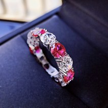 아쿠아마린반지 3월 탄생석 별자리 반지 COSYA-5MM 모이사나이트 행 드릴 아쿠아 마린 반지 여성용 925 스