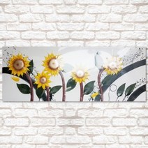 기타 바보사랑[소품마켓]다섯송이 해바라기 가죽액자 집들이 선물 개업선물 인테리어