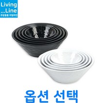 KT 멜라민 블랙/화이트 면기 우동 그릇 라면 그릇 깊은 식기 우동기 대접 라면기 냉면기 칼국수 비빔밥 그릇라멘 소면기 업소용 탕기, 블랙 6646 (지름 15.0cm)