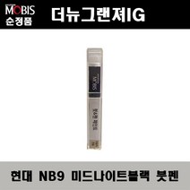 순정품 현대 더뉴그랜져IG NB9 미드나이트블랙 붓펜 자동차 도색 차량용 카페인트, NB9 미드나이트블랙 붓펜(모비스)