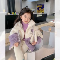 JS2227 여아 키즈 주니어 겨울 고퀄 후리스 뽀글이 털 솜혼방 하이넥 집업 경량 방한 무스탕 점퍼 잠바 재킷 코트 아동복