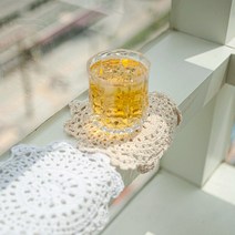 티타임 라운드 도일리 레이스 티코스터 컵받침 도일리페이퍼 컵받침대 홈카페 인테리어 소품, M-25cm, 화이트