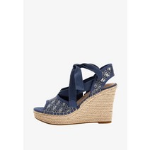 게스 HALONA 4G 로고 High heeled 하이힐 샌들 mehrfarbig grundton blau 여성 웨지힐 [독일]