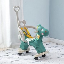 흔들의자 스윙체어 IMBABY어린이 동물 흔들리는 말 다기능 흔들 의자 트로이 목마 장난감 아기 놀이 산책 실내 여아 남아 선물, Green