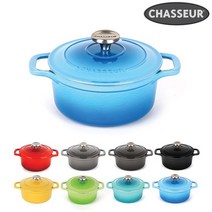 [차세르] 프리미엄 무쇠주물 양수냄비 18cm 색상선택가능, 색상선택:04_리비에라블루, 상세 설명 참조