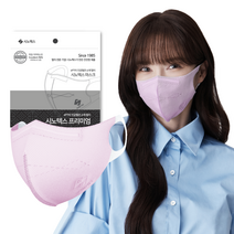시노텍스 라이트핑크 귀편하고 숨쉬기편한 국산 자체생산 프리미엄 ePTFE 필터마스크, 라이트핑크중형(M) 50매