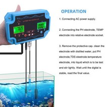 Yieryi-3 인 1 PH/TDS/온도 수질 감지기 수족관 수영장용 전극 BNC 타입 프로브가 있는 PH 컨트롤러, 01 EU plug 230V