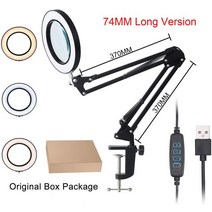 세공사 치기공 보석 문신 속눈썹연장 led확대경 돋보기 접이식 유연 책상 대형 usb 3 색 램프 읽기 작업납땜, 원래 상자 4