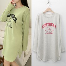 [여시몰6005국내제작]프린팅 미니 원피스형 롱티셔츠/봄 여성 루즈핏 큐티 캐릭터 슬릿 롱티 레깅스 스키니 점퍼 가디건 코디 데일리 기본 심플티