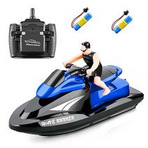 GoolRC 809 2.4Ghz 수영장용 방수 장난감 RC 모터보트, 블랙&블루+배터리 2개