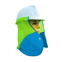녹색안전 무더위 철벽방어 안전모용 목그늘타올-햇빛 가리는 통풍 그늘막+땀 닦기용 타올