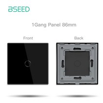 BSEED EU 크리스탈 유리 패널 스틸판 123Gang 86*86mm 화이트 블랙 골든 전용, 10 1Gang Black_01 EU