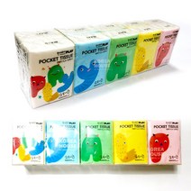 한예지 PLAY 포켓 티슈 10매 x 10입 휴대용 여행 2겹 휴지 화장지 천연펄프