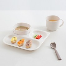 [탁가온] 네모 에코젠 친환경 유아 자기주도 식판 3구 세트 5colors, 핑크