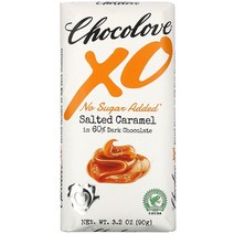 Chocolove XO 솔티드 캐러멜 60% 다크 초콜릿 바 90g(3.2oz) 2팩