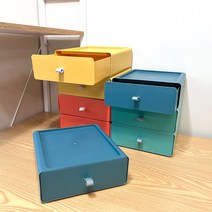 데코리타 책상 욕실 식탁 다용도 슬라이딩 미니 정리함, (세트 2p)책상 정리함, 민트+옐로우
