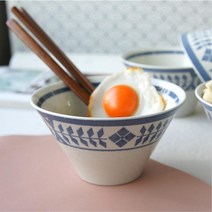 일본그릇 예쁜 삼각 소면기 세트 4p 돈부리 식당 라면그릇 일식그릇 도자기 집들이선물 가게