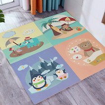 놀이방 층간 소음 방지 매트 4p 세트 놀이방매트, 무인도동물