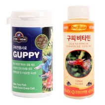 와이비 구피 전용사료 소 + 구피 비타민 120ml, 1세트