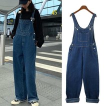 귀여운 멜빵 통바지 데님 팬츠 진청 이쁜집 여행 패션