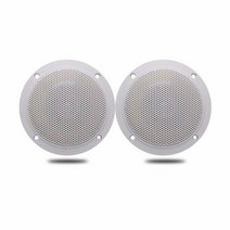 10.2cm(4인치) Herdio 방수 선박 천장 스피커 160와트 전력 주방 욕실 보트 자동차 RV 캠퍼 오토바이 천 테두리 및 로우 프로파일 디자인 - 1쌍 (화이트), White