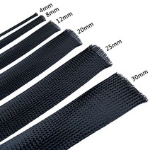 전선쫄대 선정리쫄대 전기선커버 1/3M 검정 절연 꼰 슬리브 코드 보호기 와이어 Loom 튜빙 케이블 스플릿 12/20/30mm 너비 확장, 30 mm, 3 mters