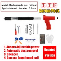 수동 미니 스틸 네일 건 리벳 천장 벽 앵커 와이어 Slotting 장치 홈 패스너 금속 가공 도구, 10 Upgrade Nail Gun Red