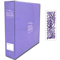 메이커리 파스텔텔바인더 접착식 사진앨범 대형 1권 + 컨페티 스티커 1매, 퍼플 블랙 내지(40매)